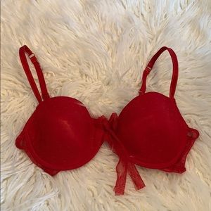 Donna Loren Bra sz 36 B red adjustable strap